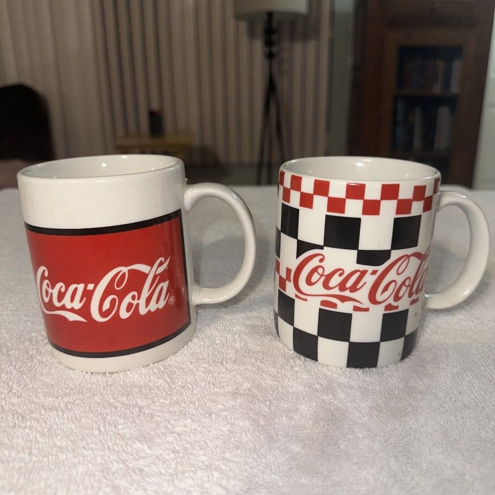 Lot/Set of 2 Coca Cola Co. - Ceramic Coffee Tea Cup/Mug - Gibson  - 1996